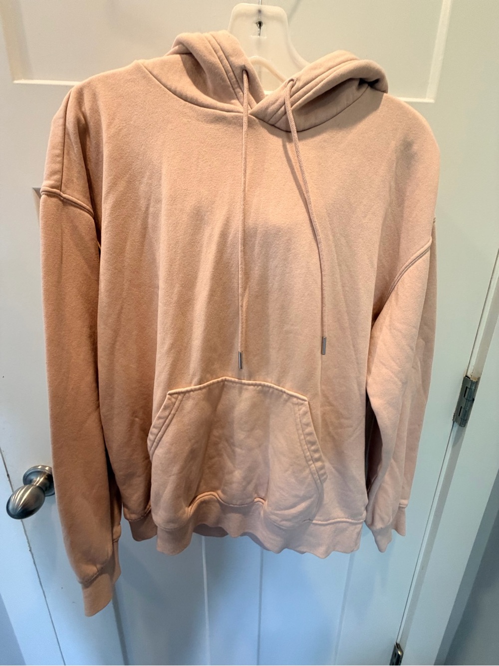 H&M Women’s Small Blush Pink Oversized Hoodie Fleece Pullover Sweatshirt